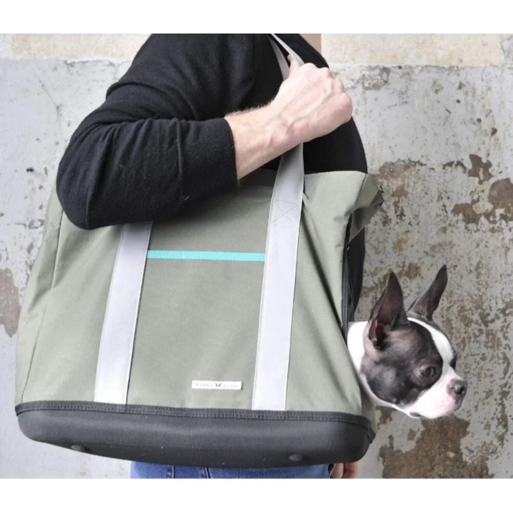 Pet Carrier Tote Navy Mesh Ends & Top Zipper Openings Cats Small Dogs